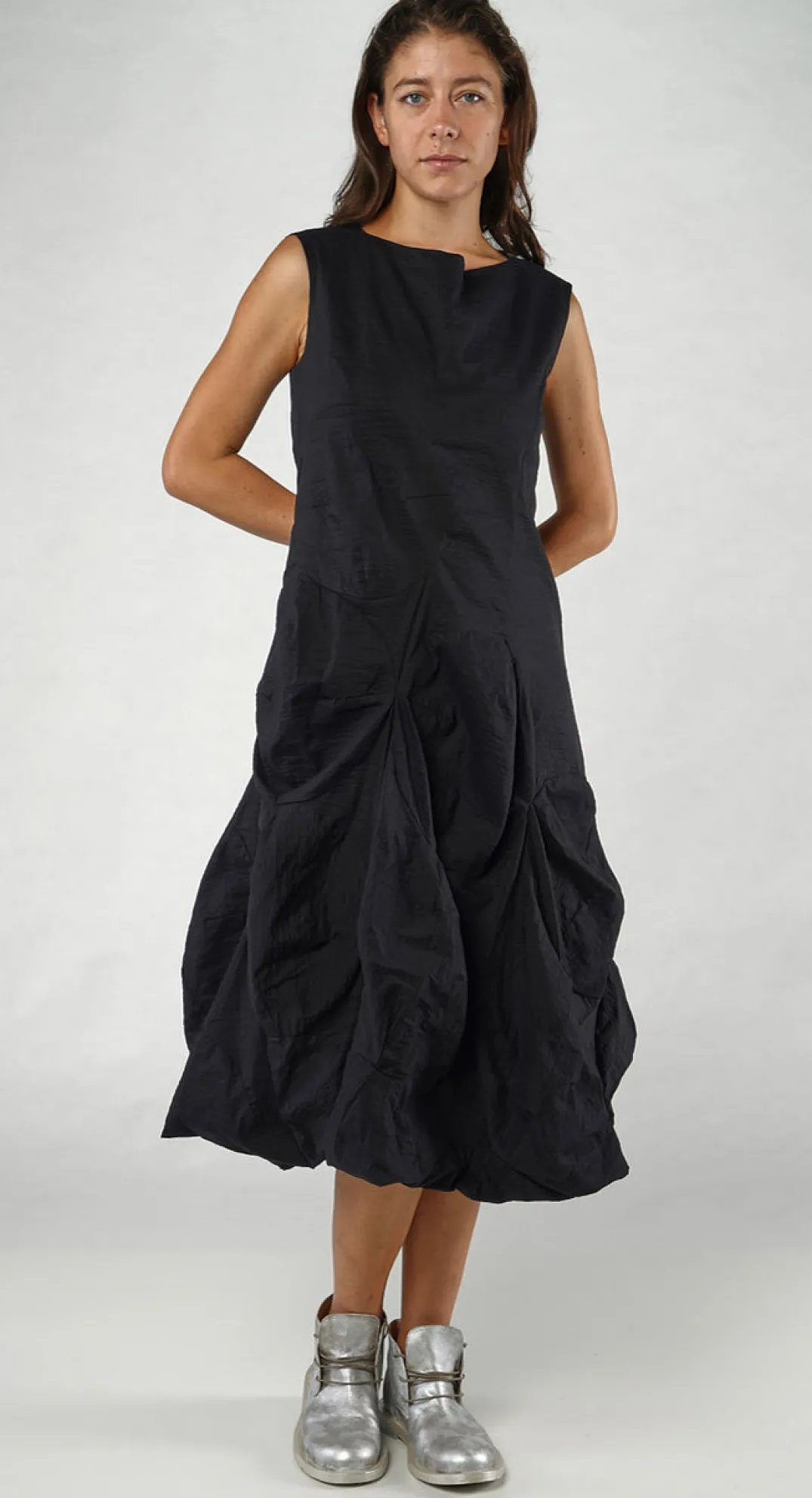 Rundholz Mainline Dresses^PRE-ORDER - Bubble Midi Dress in Moon (Pictured in Black)