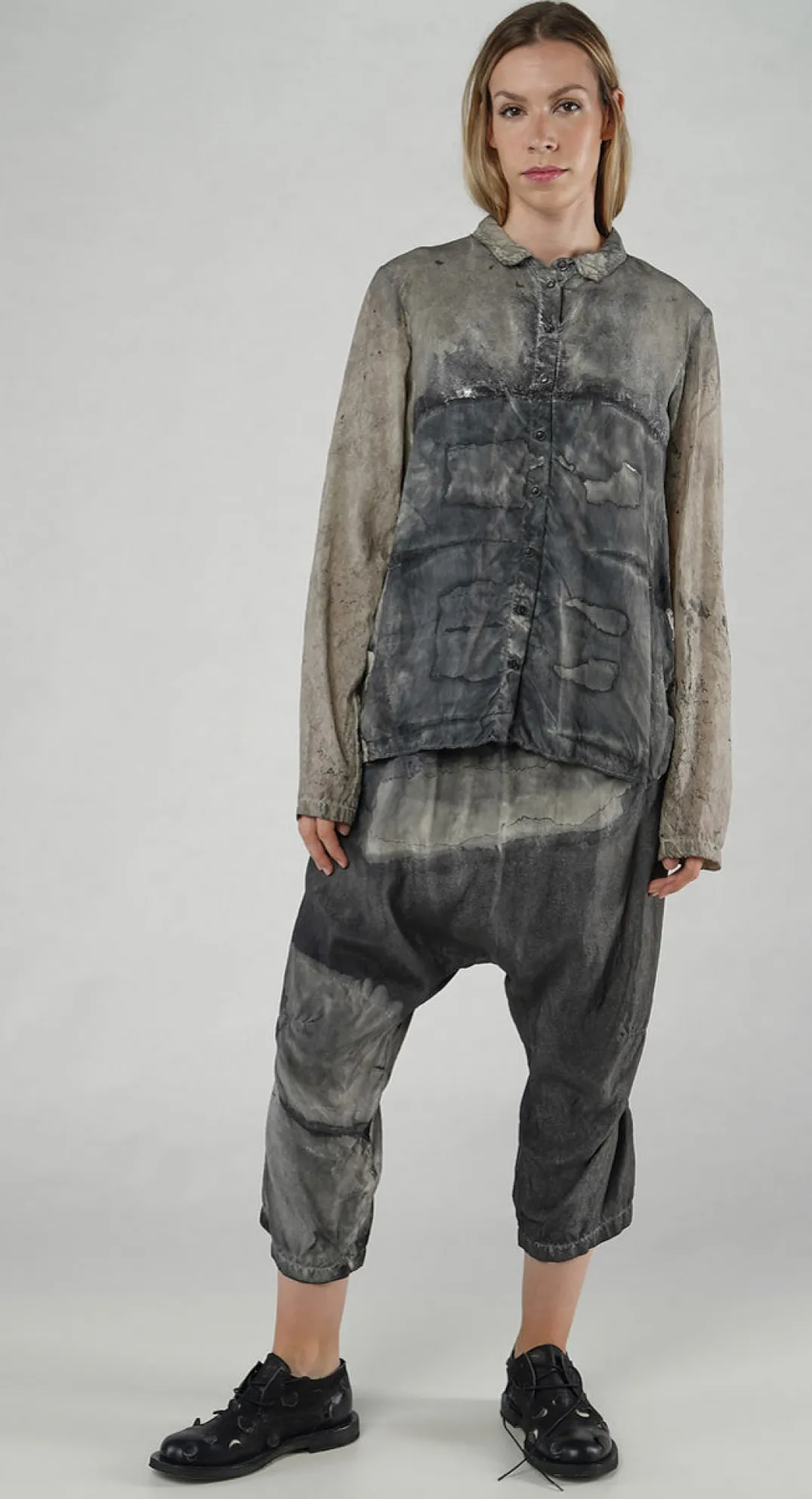 Rundholz Mainline Shirts & Blouses^PRE-ORDER - Button Up Shirt in Asteroid Pigment