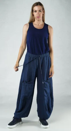 Rundholz Black Label Trousers^PRE-ORDER - Cargo Linen Trousers in Grey (Pictured in Navy)