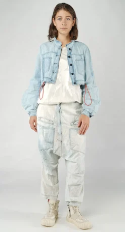 Rundholz Dip Jackets^PRE-ORDER - Cropped Lightweight Utility Jacket in Semibleach