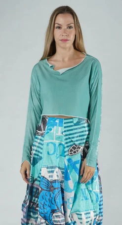 Rundholz Black Label Jumpers^PRE-ORDER - Cropped Pullover in Light Grey Print (Pictured in Aqua Print)