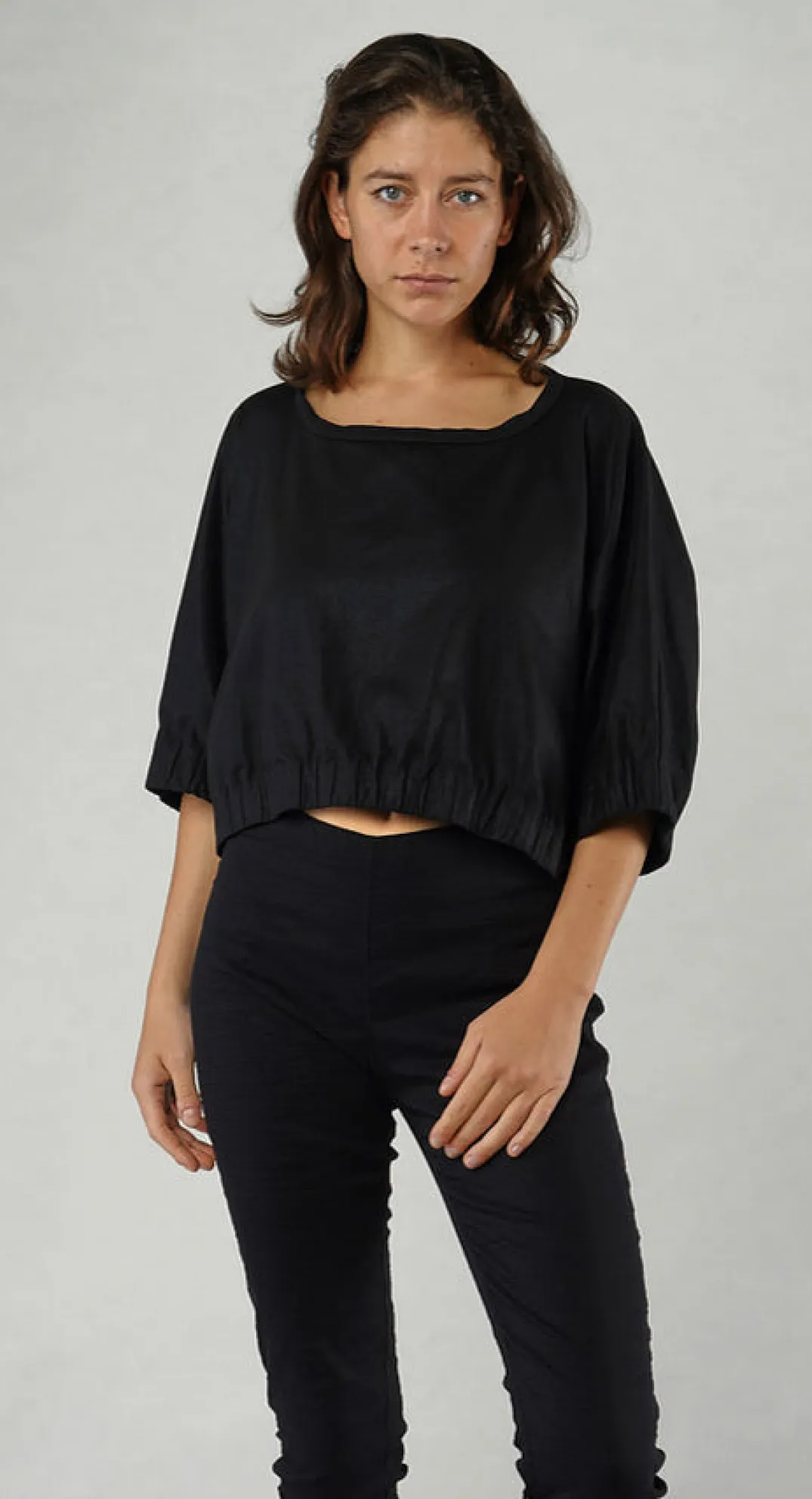 Rundholz Mainline Tops^PRE-ORDER - Cropped T-Shirt in Moon Sparkle (Pictured in Black Sparkle)