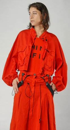 Rundholz Dip Jackets^PRE-ORDER - Cropped Utility Jacket in Mandarine