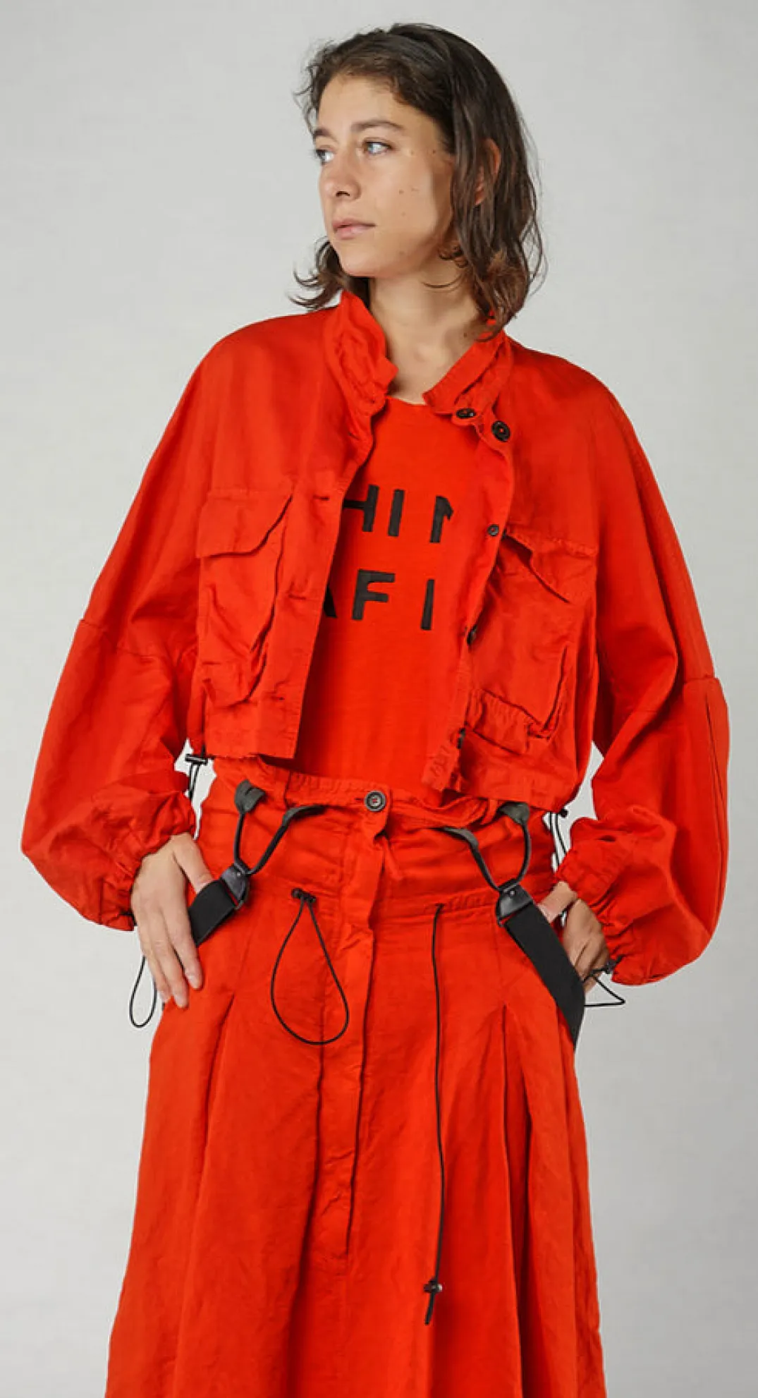 Rundholz Dip Jackets^PRE-ORDER - Cropped Utility Jacket in Royal (Pictured in Mandarine)