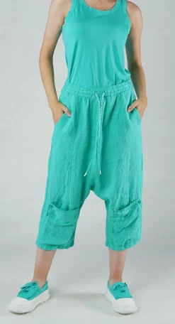Rundholz Black Label Trousers^PRE-ORDER - Drop Crotch Linen Trousers in Grey (Pictured in Aqua)