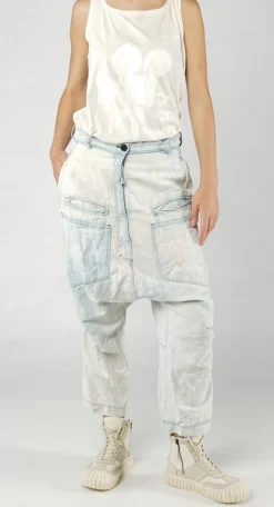 Rundholz Dip Trousers^PRE-ORDER - Drop-Crotch Straight Leg Jeans in Stonewash (Pictured in Semibleach)