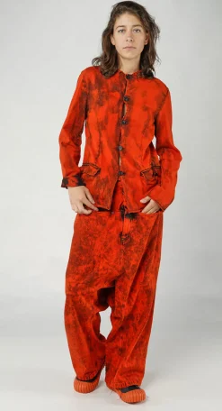 Rundholz Dip Jackets^PRE-ORDER -  Extreme Drop-Crotch Baggy Jeans with Wide Patch Pockets in Bleachwash (Pictured in Mandarine Dye)