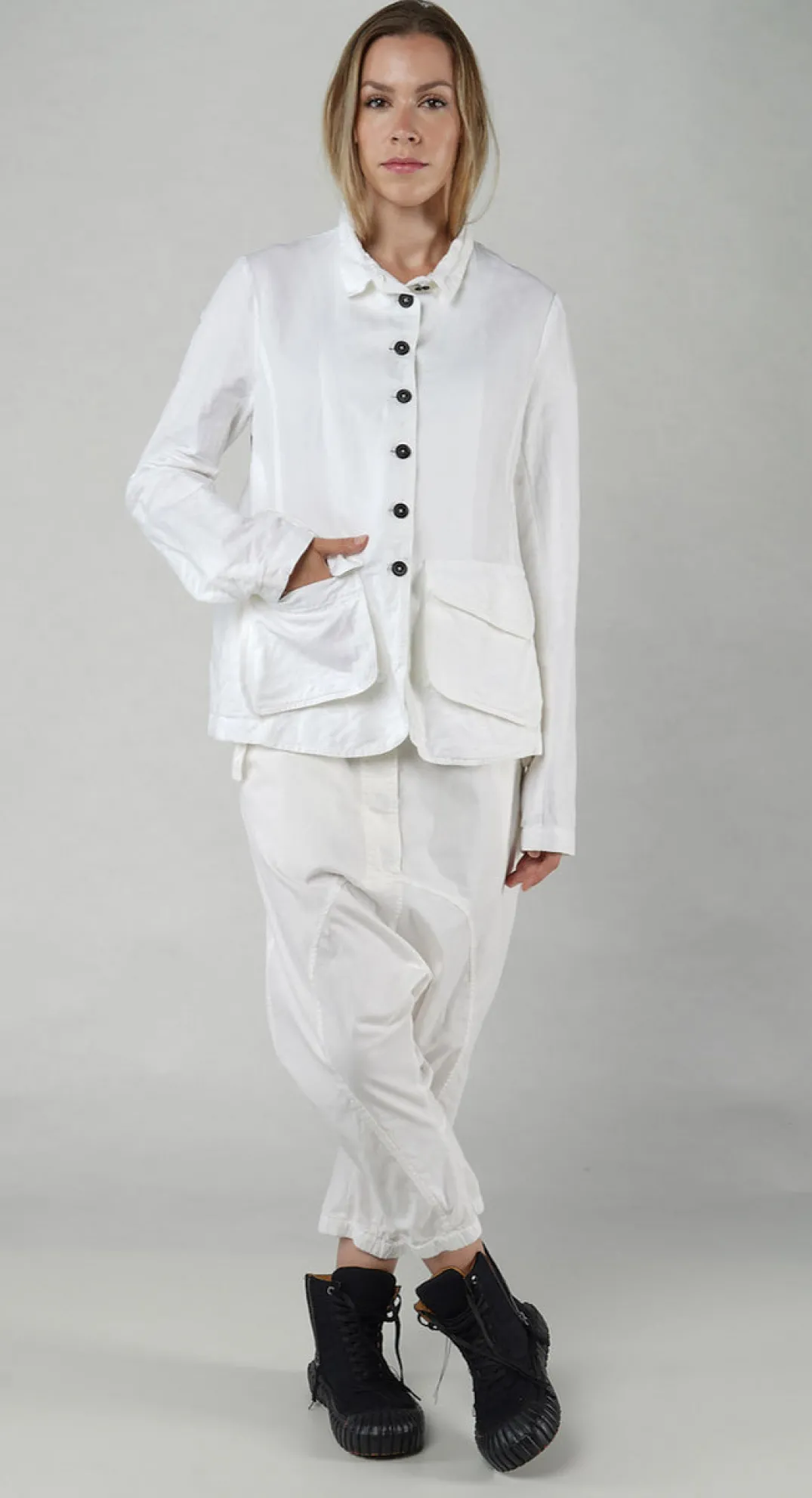 Rundholz Dip Jackets^PRE-ORDER - Fitted Button-Down Jacket in Royal (Pictured in Semi Bleach)
