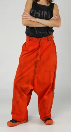 Rundholz Dip Trousers^PRE-ORDER - High-Waisted Drop-Crotch in Mandarine Dye