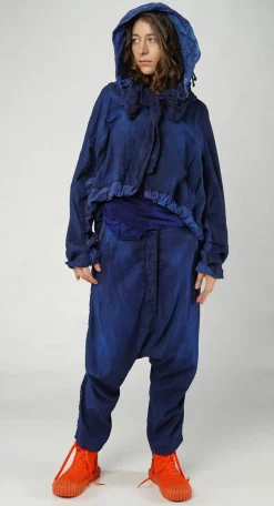 Rundholz Dip Jackets^PRE-ORDER - Hooded Dipped Back Jacket in Ocean Dye