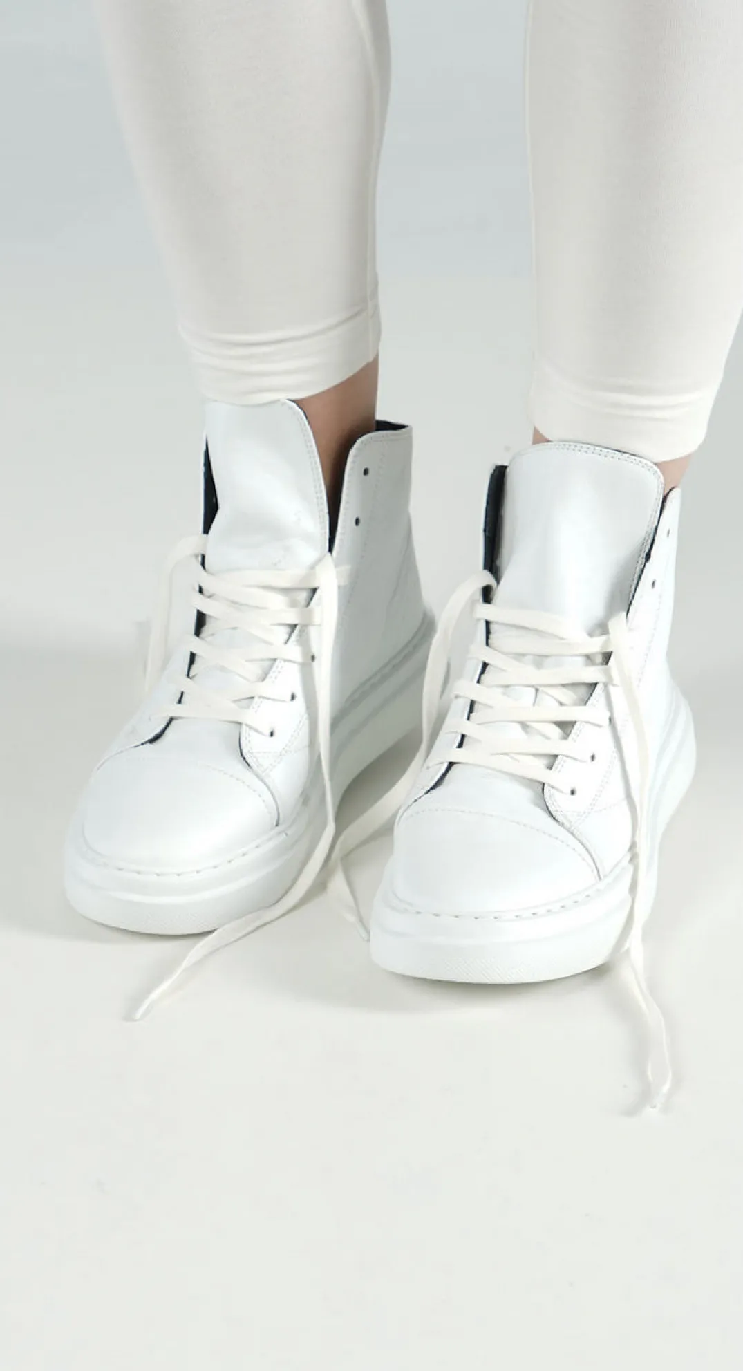 Rundholz Black Label Boots^PRE-ORDER - Lace Up High Top Pumps in Grey (Pictured in Offwhite)