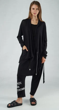 Rundholz Black Label Cardigans^PRE-ORDER - Lightweight Cardigan in Grey Black (Pictured in Black Offwhite)