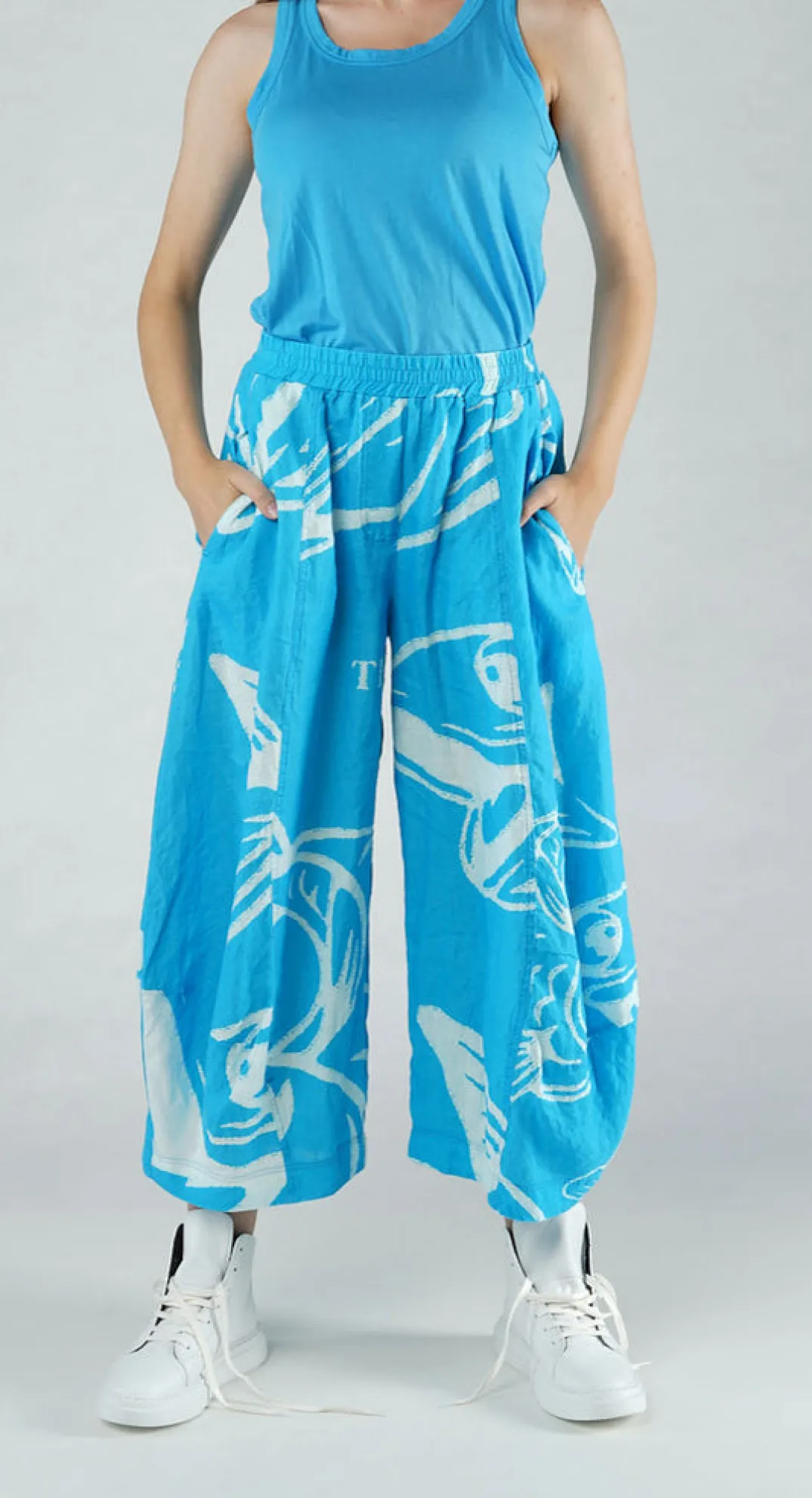 Rundholz Black Label Trousers^PRE-ORDER - Linen Balloon Trousers in Black Print (Pictured in Malibu Print)
