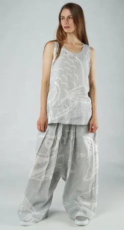 Rundholz Black Label Tops^PRE-ORDER - Linen Vest Top in Black Print (Pictured in Grey Print)