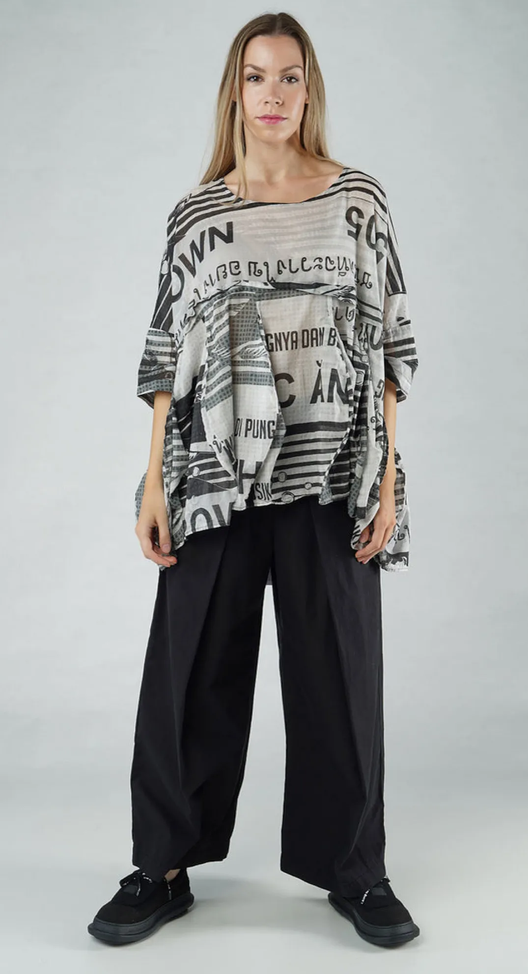 Rundholz Black Label Tops^PRE-ORDER - Oversized Lightweight Cotton Top in Colorful (Pictured in Black Print)