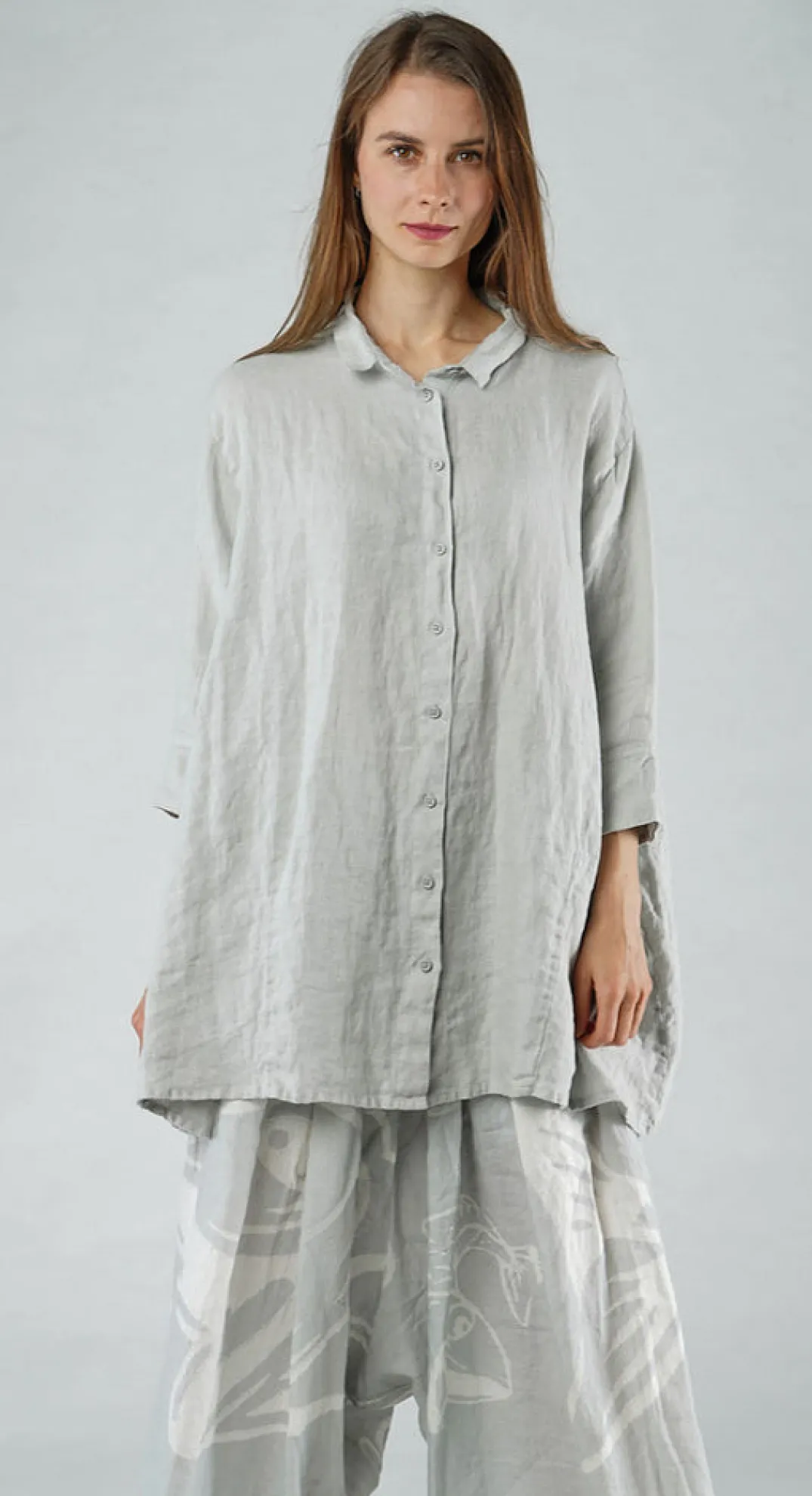 Rundholz Black Label Shirts & Blouses^PRE-ORDER - Oversized Linen Shirt in Black (Pictured in Grey)