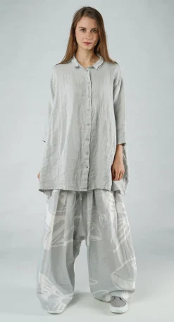 Rundholz Black Label Shirts & Blouses^PRE-ORDER - Oversized Linen Shirt in Black (Pictured in Grey)