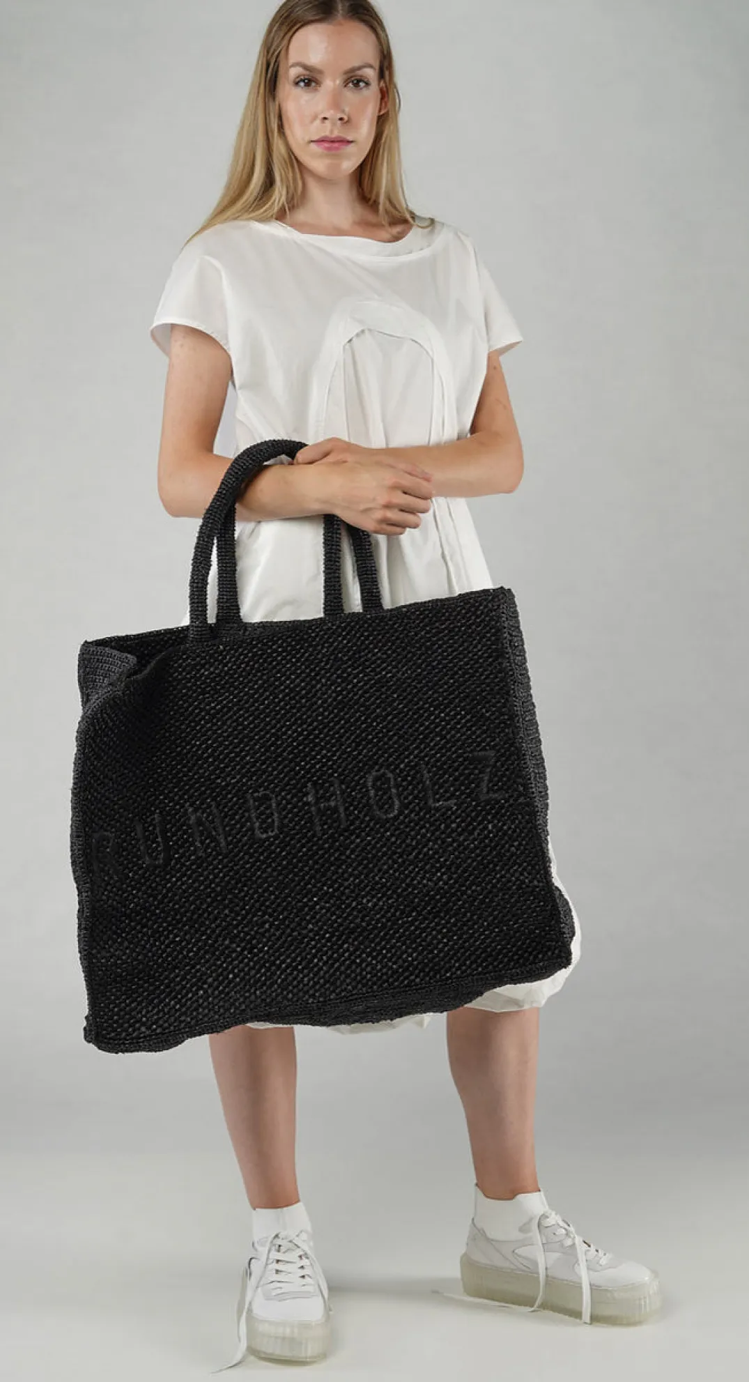 Rundholz Mainline Bags^PRE-ORDER - Oversized Raffia Tote Bag in The (Pictured in Black)