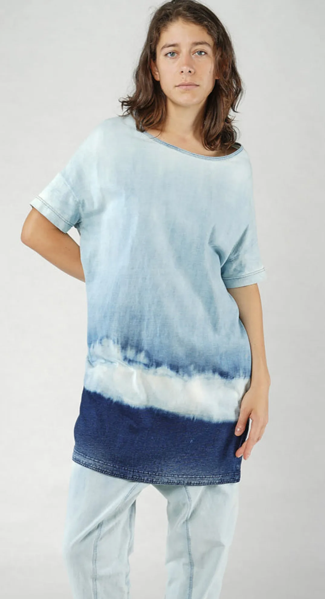 Rundholz Dip Dresses^PRE-ORDER - Oversized T-Shirt Dress in Mandarine Dye (Pictured in Stonewash)