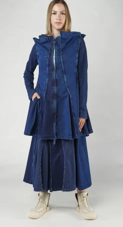 Rundholz Dip Coats^PRE-ORDER - Panelled Denim Coat in Mandarine Dye (Pictured in Stonewash)