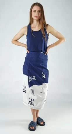 Rundholz Black Label Skirts^PRE-ORDER - Pull On Curved Hem Pencil Skirt in Malibu Print (Pictured in Navy Print)