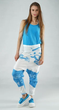Rundholz Black Label Trousers^PRE-ORDER - Pull On Drop Crotch Trousers in Navy Print (Pictured in Malibu Print)