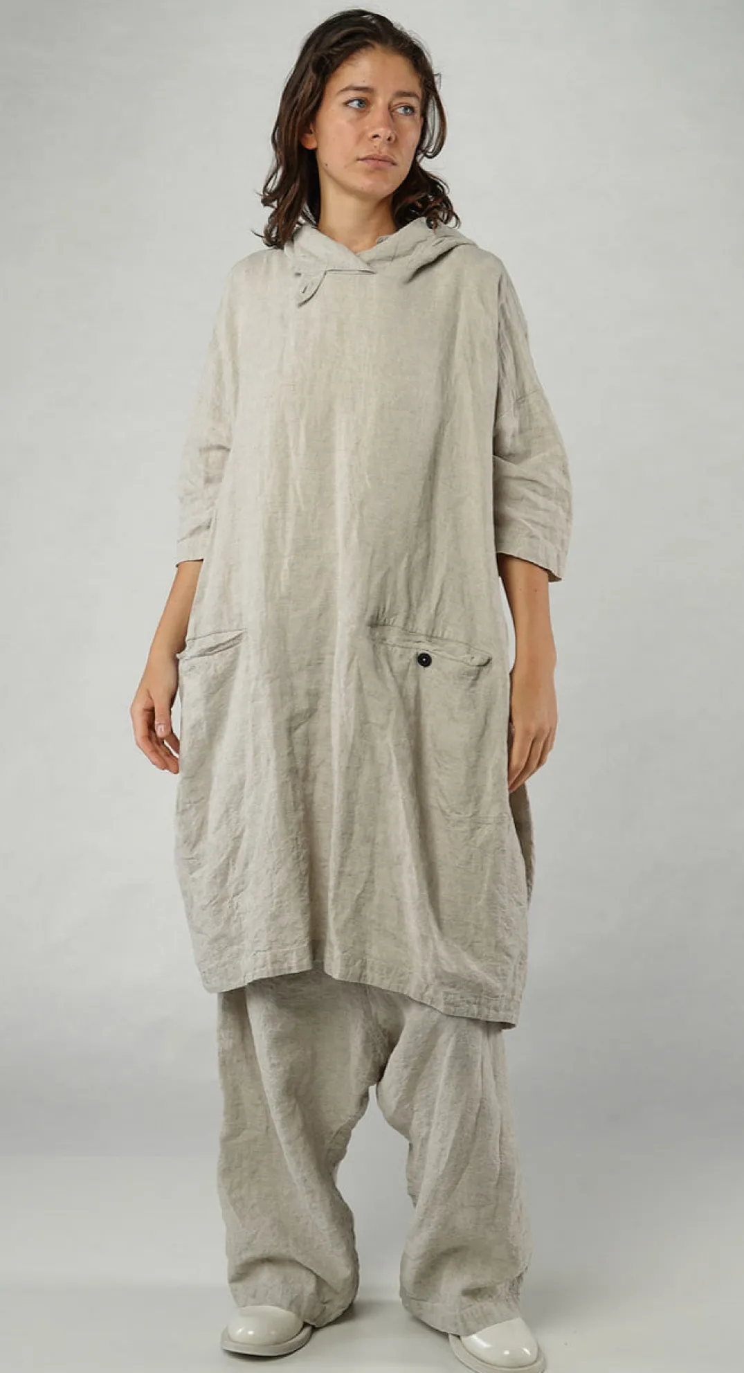 Rundholz Mainline Dresses^PRE-ORDER - Relaxed Hooded Tunic in Moon Check