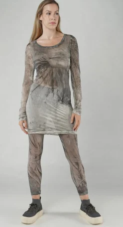 Rundholz Mainline Tops^PRE-ORDER -  Sheer Print T-Shirt in Moon Pigment (Pictured in Asteroid Pigment)