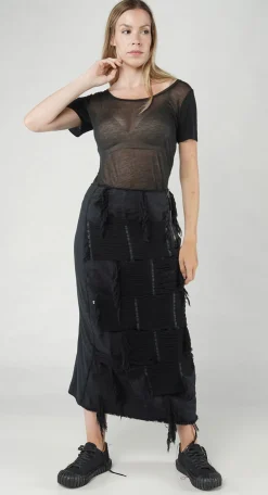 Rundholz Dip Skirts^PRE-ORDER - Shredded Front Skirt in Ocean (Pictured in Black)