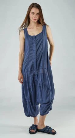 Rundholz Black Label Jumpsuits^PRE-ORDER - Sleeveless Jumpsuit with Curved Seams in Malibu Pigment (Pictured in Navy Pigment)