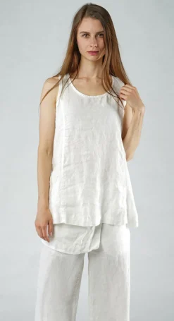 Rundholz Black Label Tops^PRE-ORDER - Sleeveless Linen Top in Offwhite