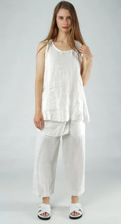Rundholz Black Label Tops^PRE-ORDER - Sleeveless Linen Top in Offwhite
