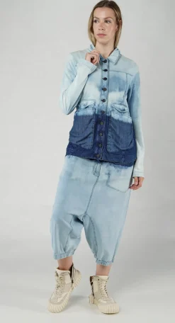Rundholz Dip Jackets^PRE-ORDER -  Tailored Denim Jacket with Contrast Stitching in Bleachwash (Pictured in Stonewash)