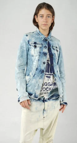 Rundholz Dip Jackets^PRE-ORDER - Tailored Denim Jacket in Mandarine Dye (Pictured in Bleachwash)