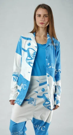 Rundholz Black Label Jackets^PRE-ORDER - Tulip Hem Jacket in Grey Print (Pictured in Malibu Print)