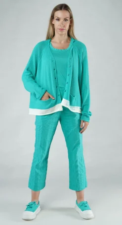Rundholz Black Label Cardigans^PRE-ORDER - V-Neck Cardigan in Malibu Print (Pictured in Aqua Print)