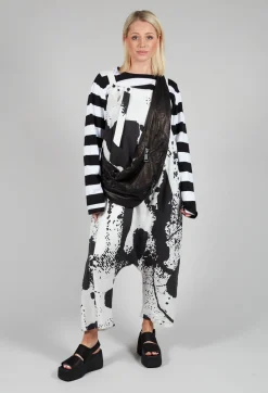 Bize Jumpsuits^Print Linen Dungarees in Original White