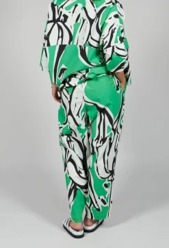 Bize Trousers^Print Patterned Trousers in Original Green