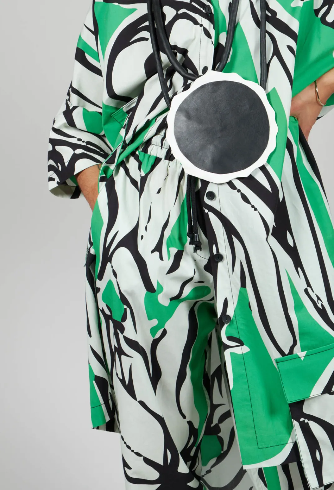 Bize Trousers^Print Patterned Trousers in Original Green