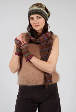 Butapana Gloves^Print Wool Gloves in Orchid