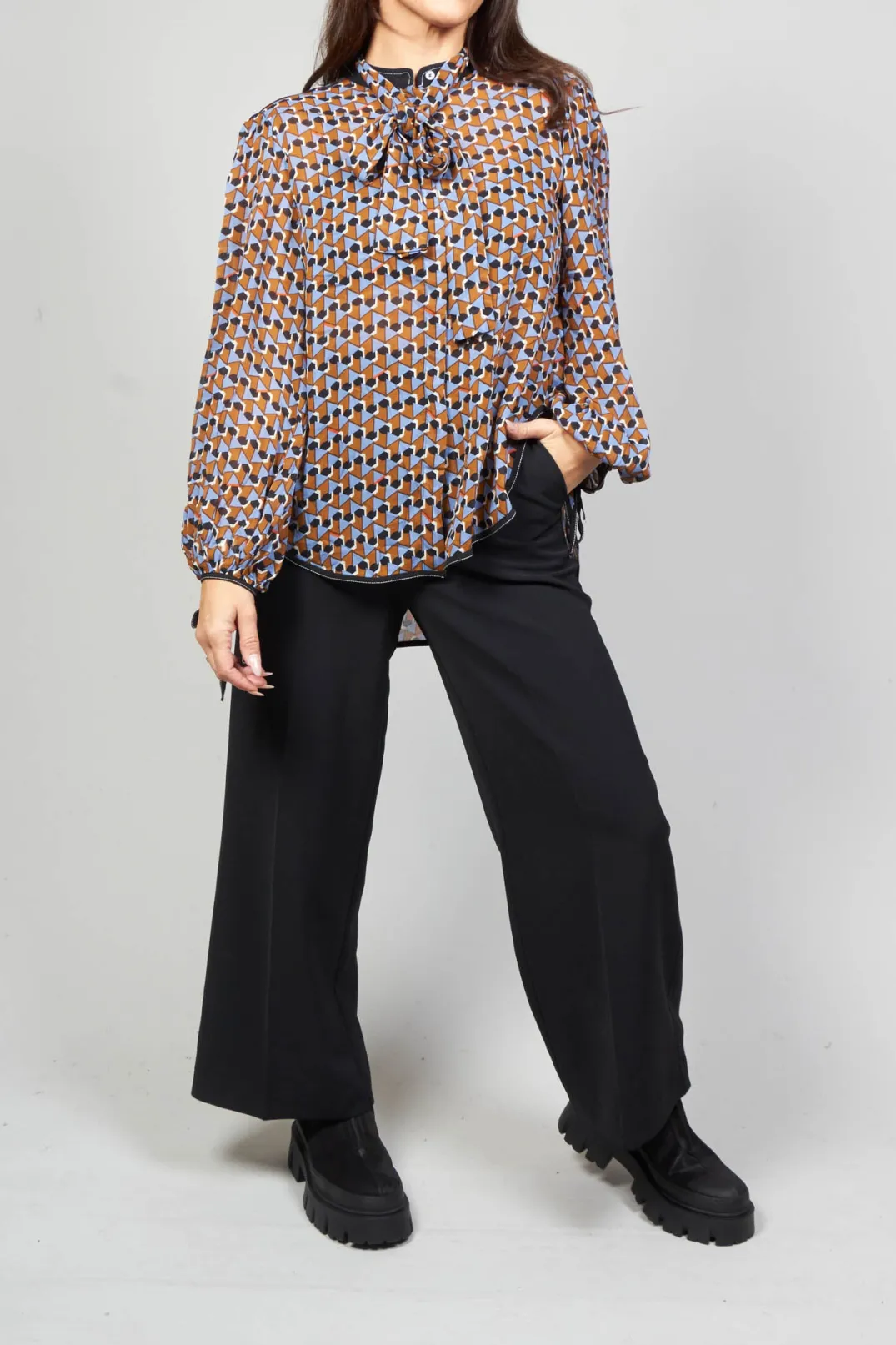 Beatrice B Shirts & Blouses^Printed Blouse in Brown