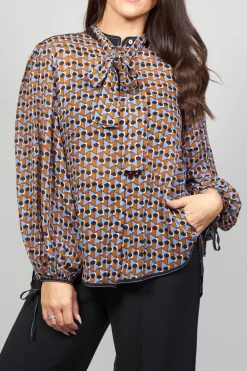 Beatrice B Shirts & Blouses^Printed Blouse in Brown