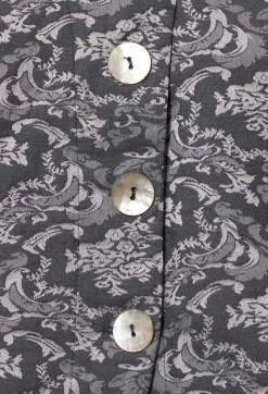 Out of Xile Coats^Printed Collarless Cropped Jacket in Charcoal