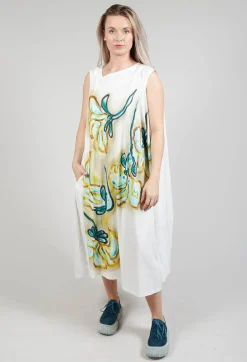 Rundholz Mainline Dresses^Printed Double Vest Dress in Spec Handpaint