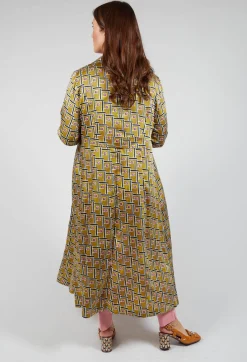 Maliparmi Coats^Printed Duster Coat in Senape/Fuxia