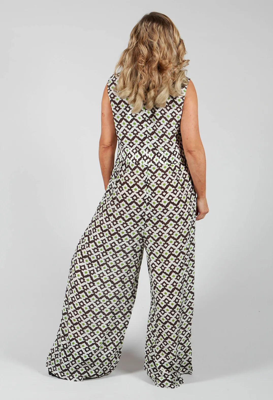 Maliparmi Jumpsuits^Printed Jumpsuit in Beige/Malva