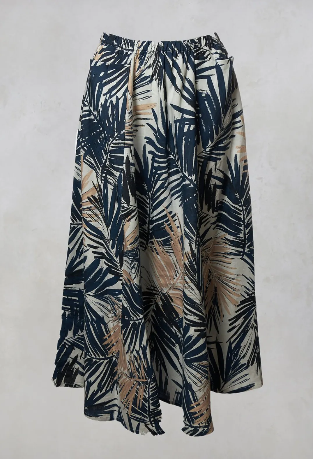Out of Xile Skirts^Printed Linen Maxi Skirt in Navy