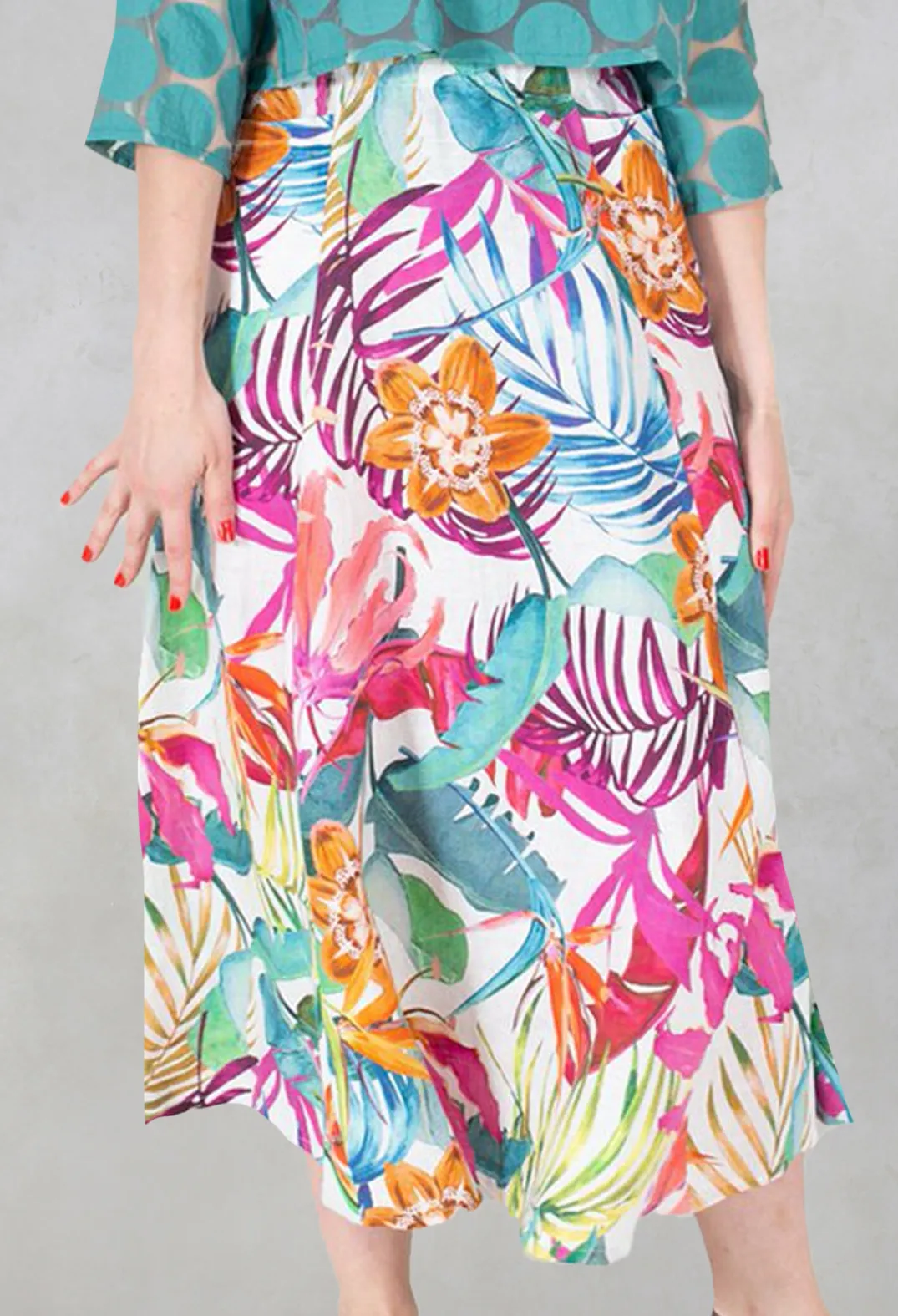 Out of Xile Skirts^Printed Linen Maxi Skirt in Multi
