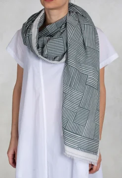 Moismont Scarves^Printed Scarf in Grey Shadow