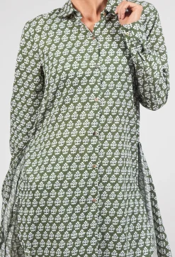 Niù Shirts & Blouses^Printed Shirt Dress with Tie Front in Alga